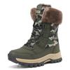 Large Size Thick-Soled Autumn And Winter Velvet Warm Snow Boots Outdoor Army Green Camouflage High-Top Cotton Shoes Size 42