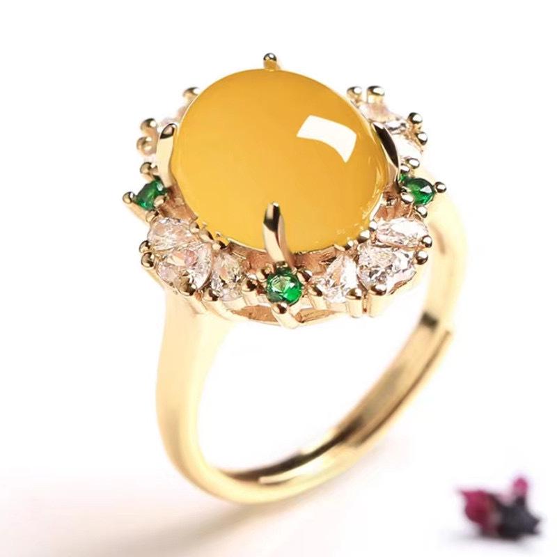 Регулируемое кольцо из халцедона и ледяного агата свободной формы для женщин с инкрустациями в форме яйца и покрытием из серебра 925 пробы