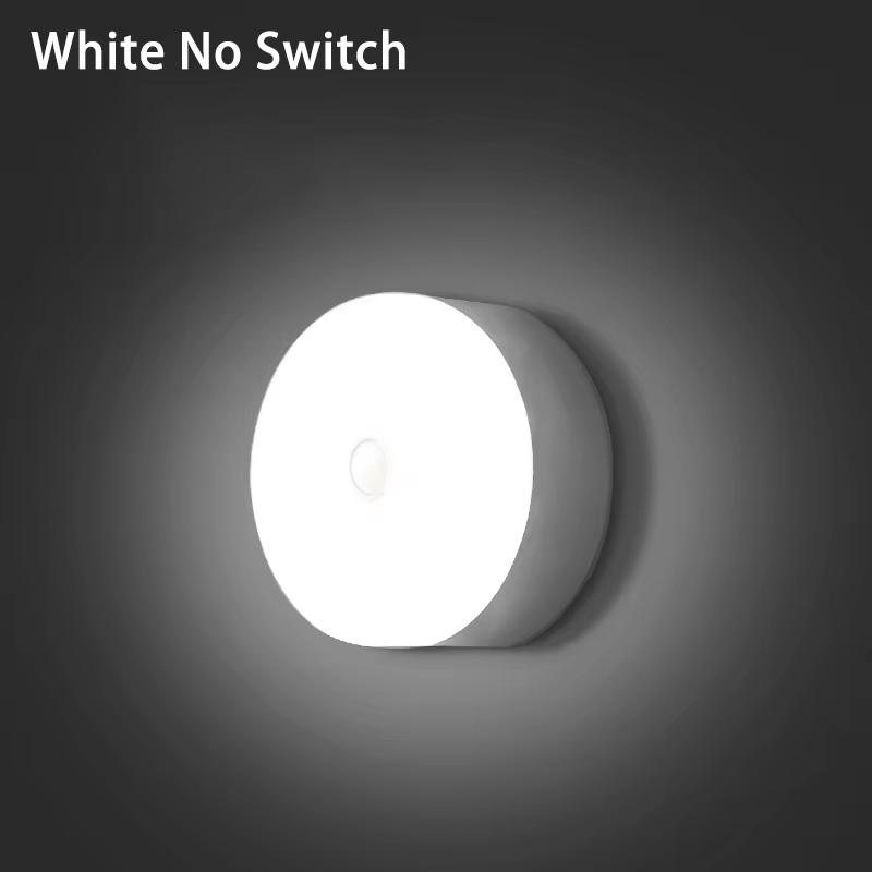 Свет с датчиком движения, светодиодный USB-ночник, круглый платяной светильник для спальни, кухни, лестницы, прихожей, шкафа, освещения