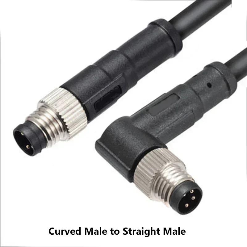 M8 10M PUR/PVC Unshield Cable 3Pin 4 5 6Pin 8Pin Waterproof Aviation Connector Male To Female Straight To Curved Power Adapter