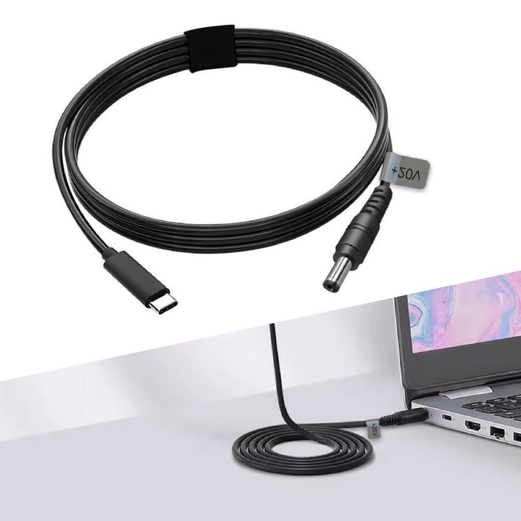 Кабель для зарядки USB C - DC Power Power, 10 м, 32,8 фута, выход 20 В, 5 А, тип C, штекер - DC 5,5x2,1 мм, штекер, шнур для 