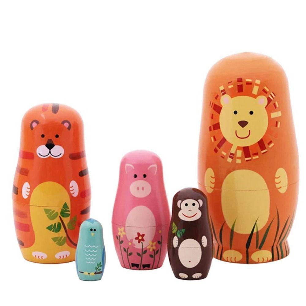 Wooden Matryoshka Doll Toys Handmade Stacking Dolls Home Decor Nesting Dolls  Chidrens Gift