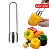 1pc Stainless Steel Fruit&Vegetable Corer, Red Bell Pepper Seed Remover, Universal Kitchen Gadget for Apple,Pear,Tomato,Pepper