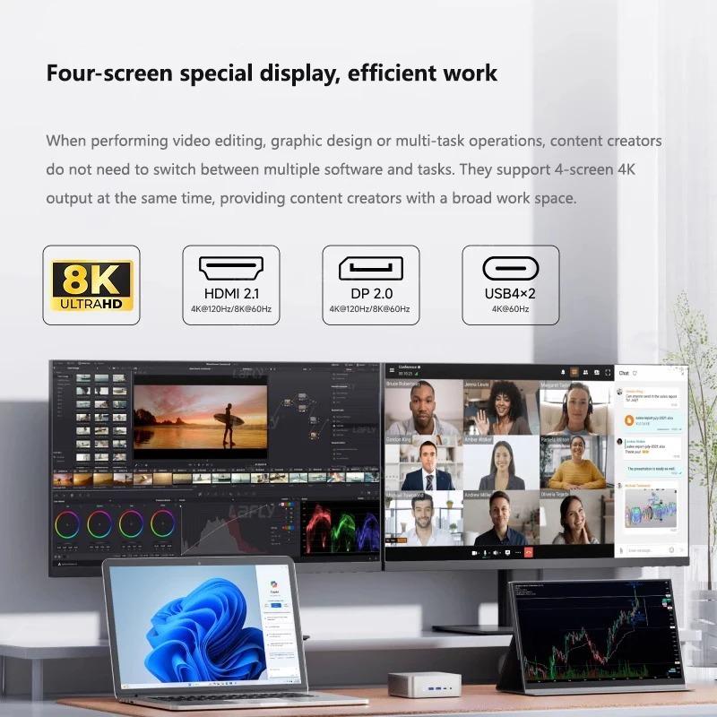 Мини-ПК MINISFORUM AI X1 370 AMD Ryzen AI 9 HX 370 96 ГБ DDR5 2 ТБ WiFi 7 Двойной 2.5G LAN Copilot AI Адаптер 135 Вт Офисный ПК Игровой