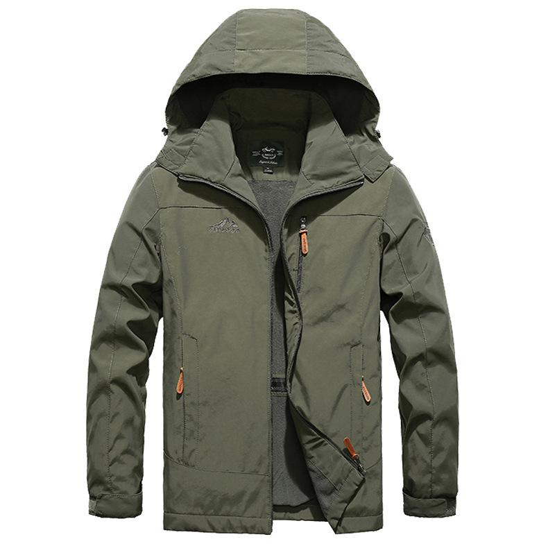 Мужская быстросохнущая одежда Charge большого размера для активного отдыха на осень и зиму, средняя и длинная флисовая куртка с капюшоном, куртка, топ