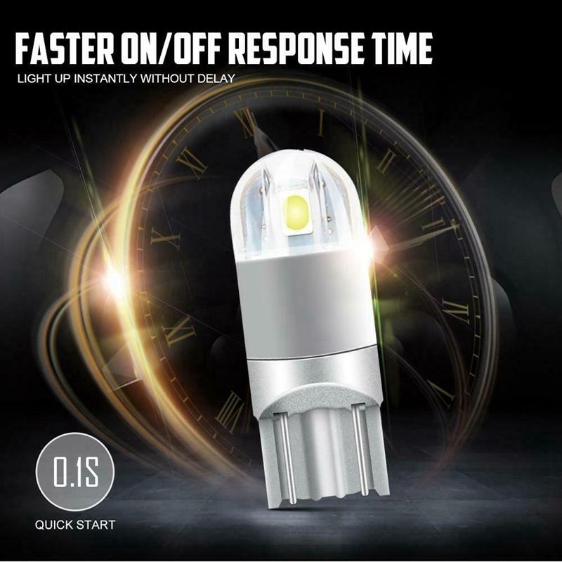10Pcs 6000K Canbus T10 168 194 W5W Dome License Side Marker LED Light Bulb White