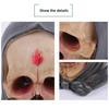 Realistic Human Skull Model Retro Resin Skull Head Statue with Hood Spooky Halloween Home Desktop