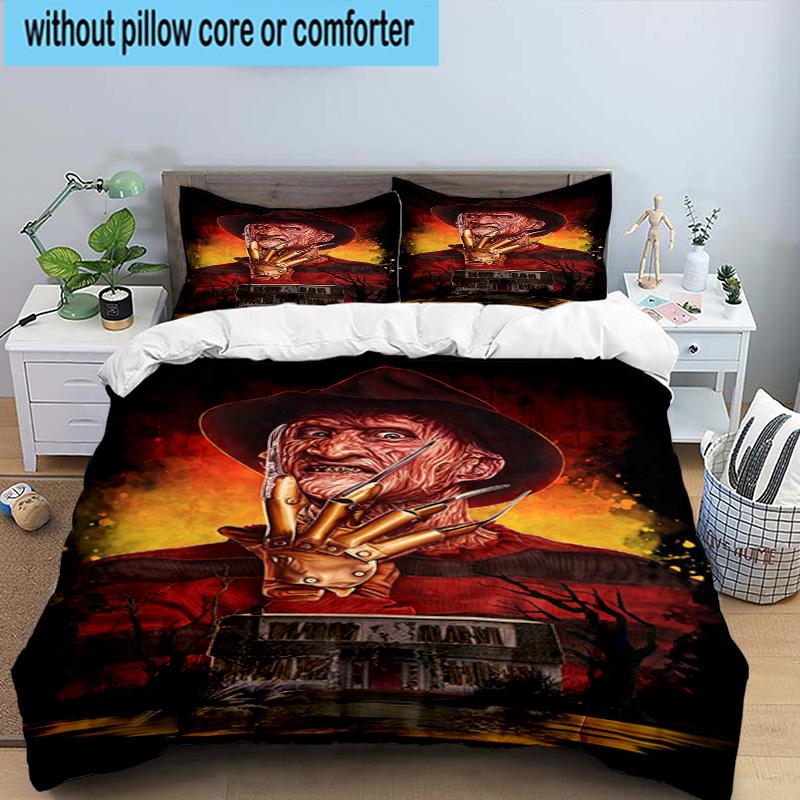 3PCS Halloween Horror Night 3pcs Bedding,Including 3PCS Duvet Cover And 2pcs Pillowcases Perfect for Christmas,Ideal for Bedroom, Dormitory