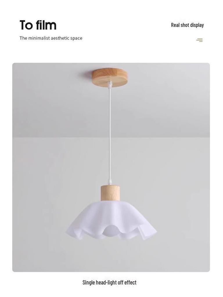 Люстра из дерева в стиле скандинавского японского ваби-саби, прикроватная и обеденная, кремовый цветочный дизайн