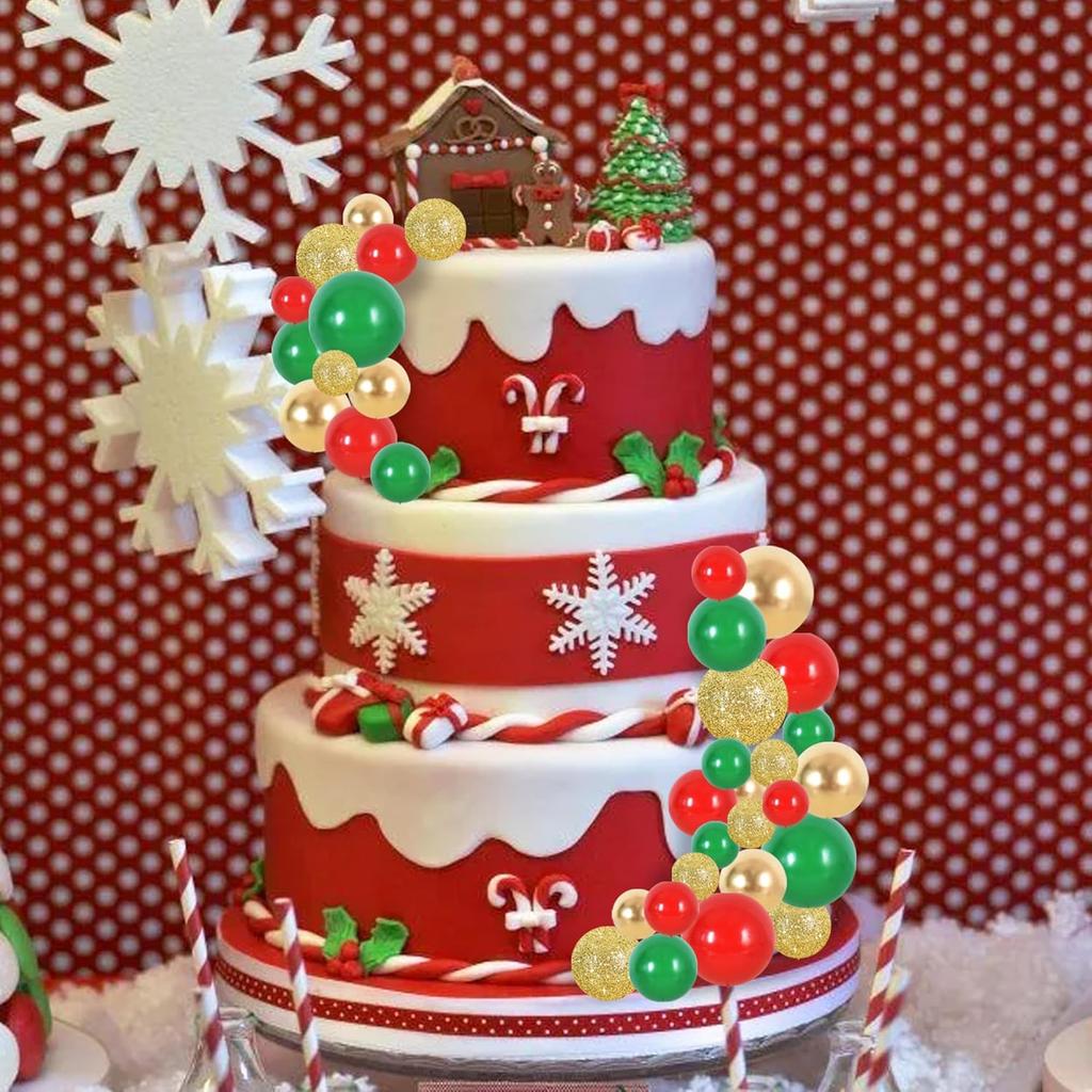 40 шт. шарики для украшения торта мини-шарики украшения торта зеленые красные золотые палочки пенопластовые шарики DIY торт топпер вставки шарики декор торта