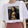 Mona Lisa T Shirt Women Female Streetwear Dog Korean Harajuku Funny Tshirt Graphic Ulzzang Grunge T
