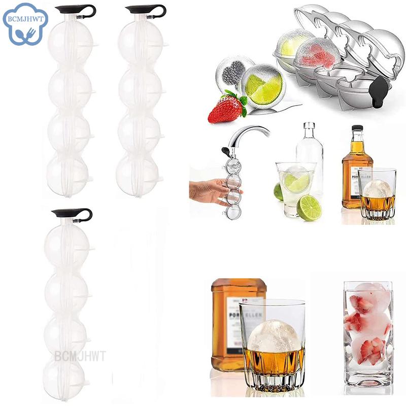 4-cell Ice Cube Maker Diy Ice Ball Molds For Whiskey Cocktail Bar Useful Round Ball Ice Makers Bar Accessories Kitchen Tool