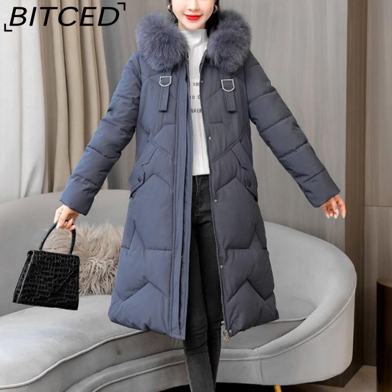 BITCED Women's Padded Coat - Plus Size, Mid-Length Winter Jacket