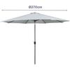 Parasol - Marbueno - 10484 - Acier - 270 cm - Polyester blanc - Pliable