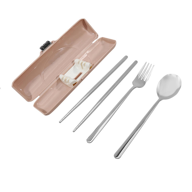 2/3 шт. портативные столовые приборы из нержавеющей стали для студентов, для улицы, симпатичные корейские ложки, вилки и палочки для еды, подарочный набор