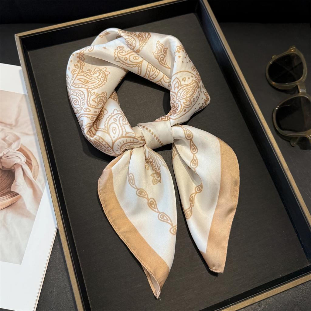 70 см розовый цветочный шелковый шарф для женщин, искусственный шелк, свежий и элегантный универсальный головной убор, одежда, сумки и квадратный шарф