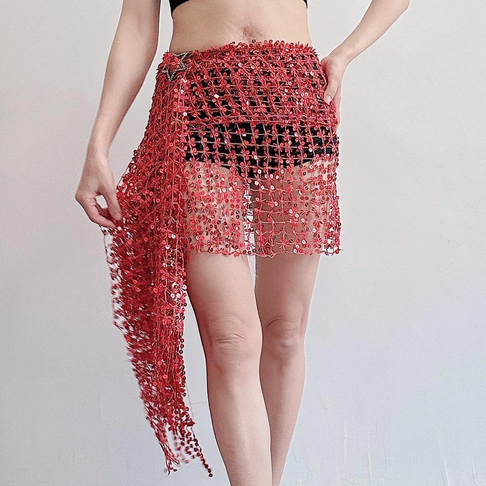 Бахрома Шарф для танца живота Ажурные костюмы для танца живота Тренировочный пояс для танца живота Индийский танец