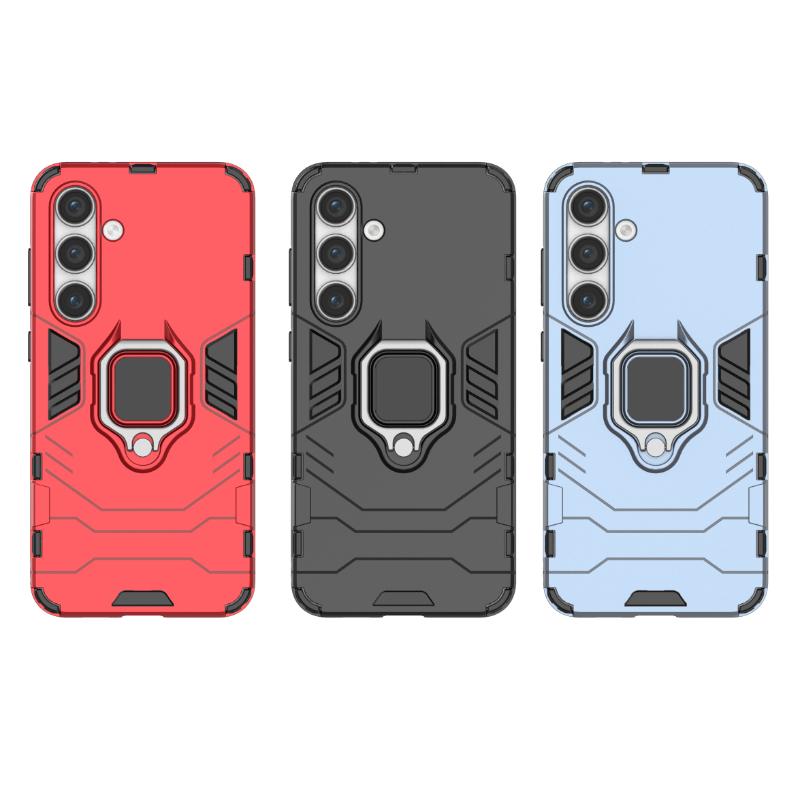 Для Samsung Galaxy S24 FE S24FE задняя крышка телефона чехол противоударный защитный против падения металлический держатель кольца магнитный защитный чехол