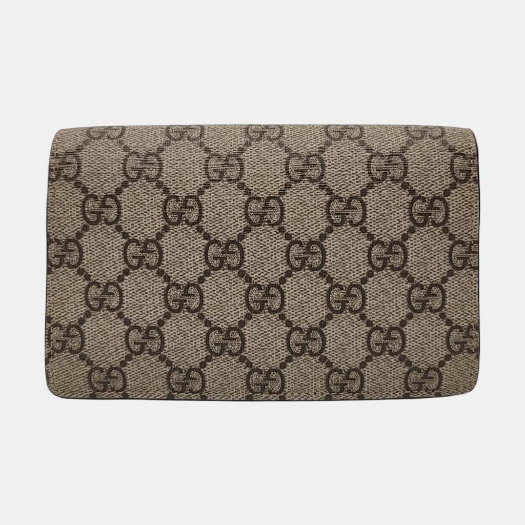 [Б/У] Сумка Gucci Dionysus GG Supreme Super Mini 'Бежевая' - Отличное состояние #1RFRGE5
