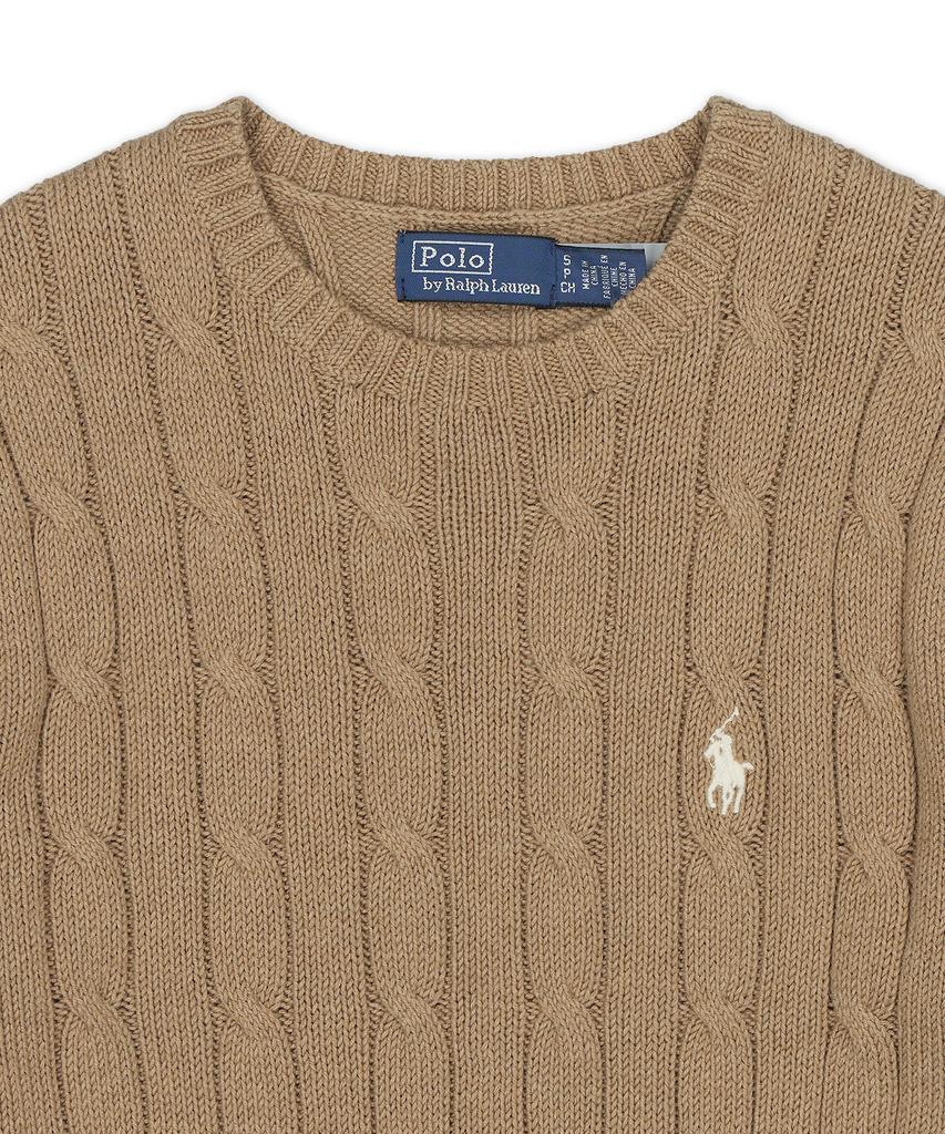 POLO RALPH LAUREN Cable Knit Cotton Crew Neck Sweater - Medium Beige