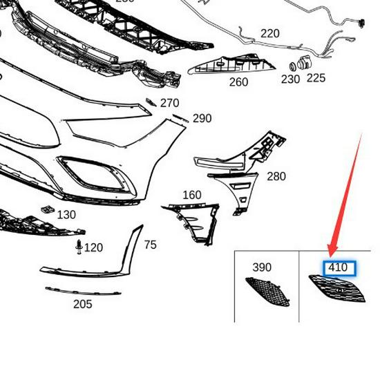 Mercedes-Benz CLA W118 Front Bumper Air Vents (Left & Right) - 1188854301, 1188854401