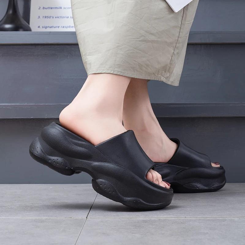 Fashion Candy Color Chunky Platform Slippers Women Summer Thick Bottom Non-Slip Beach Slides Woman Comfort Soft Sole Flip Flops Female