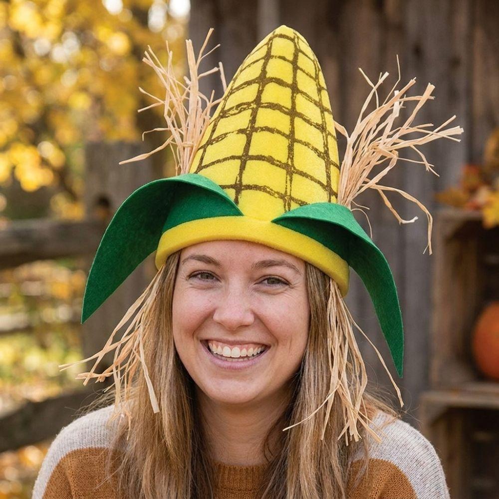 Breathable Lining Corn Shaped Funny Party Hat Soft Felt Quirky Cosplay Cap  Festival Celebration