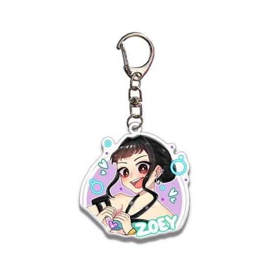 Yousheng Demon Hunters Figures Keychains Cartoon Anime Keyring Pendant Cute Car Bags Key Holder Kawaii Mobile Phone Backpack Hanging Charm