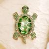 Trendy Turtle Animal Brooch Fashion Vintage Alloy Electroplating Diamond Turtle Clothing Brooch