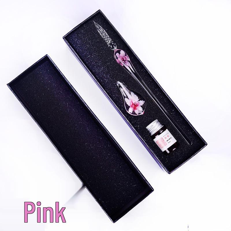 Colored Glass Dip Pen Gift Box - Signature & Creative Swatch Pen