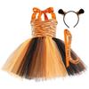 Girl Animal Dress Cosplay Giraffe Tiger Halloween Costume Kids Set Outfit