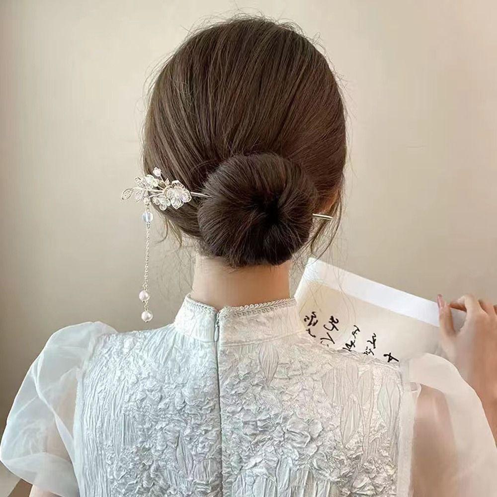 Tassel Fashion Headdress Pearl Women Hairpins Hanfu Hair Sticks Korean Hair Clip Chinese Hair Fork