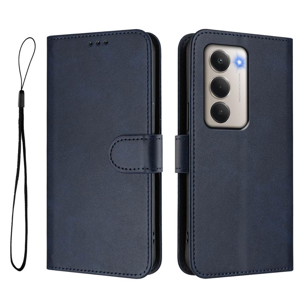 Для Xiaomi Redmi 15 4G (США) (171 мм) Чехол-кошелек с RFID-блокировкой, из телячьей кожи с текстурой, подставка, чехол для телефона со шнурком