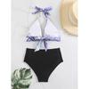 Two Pieces Push Up Swimwear Bikini Set Women Swimsuits Print High Waist Female Swimming Summer Bathing Suit