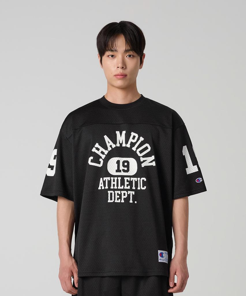Champion Сетчатая футбольная футболка для колледжа Черная
