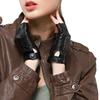 Nappaglo Short Leather Fingerless Gloves with Silk Perfect for and Perfect for and Other Occasions Women's Lining, Summer, Spring, Fall, Commuting,
