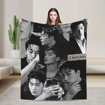 Теплые одеяла Пикник Kpop Ateez Чхве Сан Плед Фланелевое покрывало для гостиной Новинка Чехол на диван-кровать