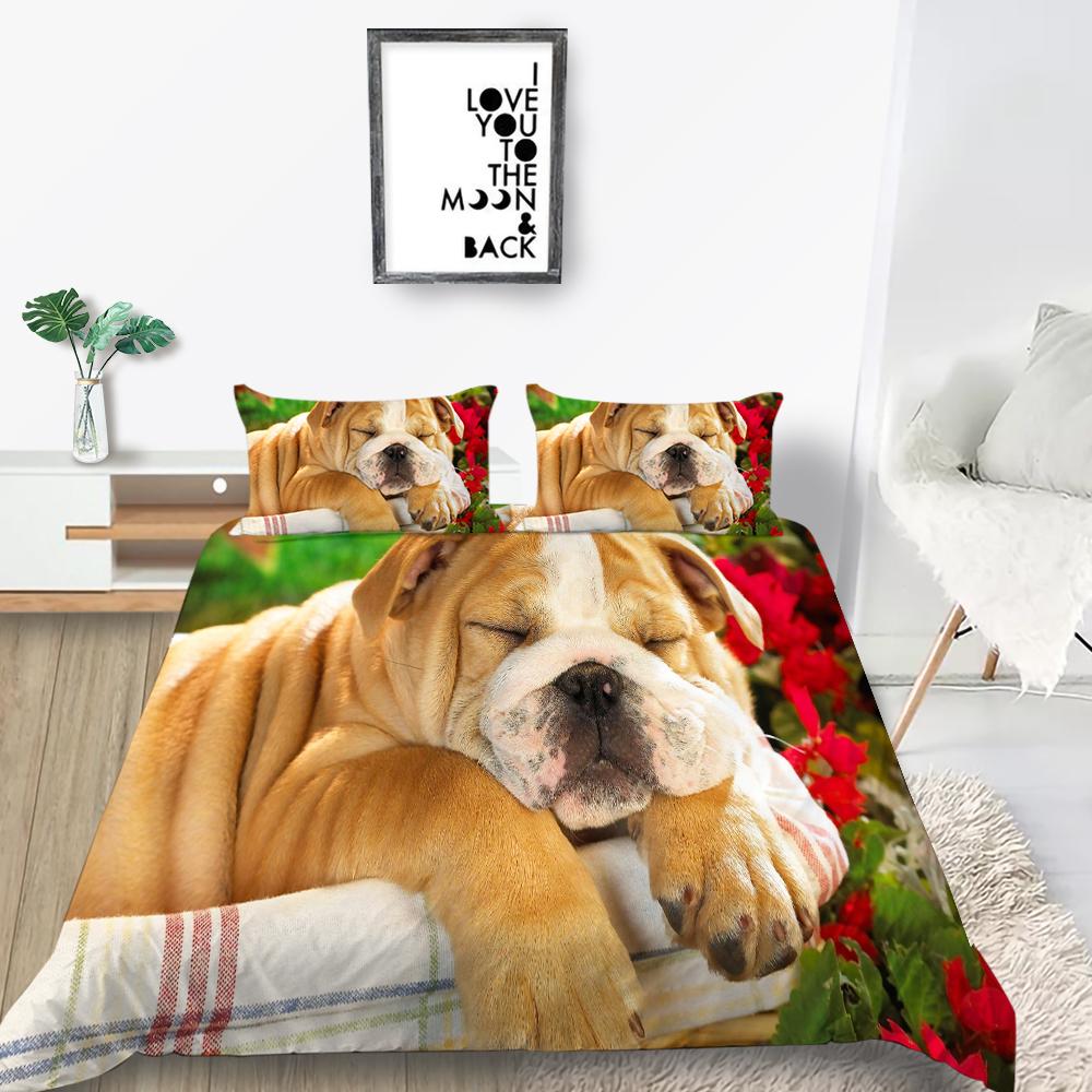 Новая мода 3D одеяла с принтом собак Loverly Комплект постельного белья Чехол Высококачественный чехол для постельного белья Роскошный домашний текстиль Полиэстер