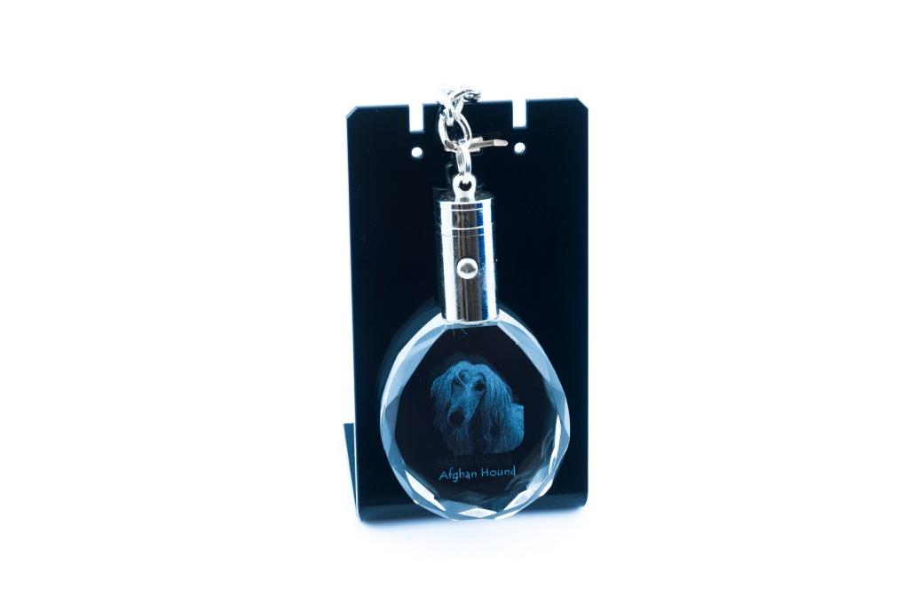 Afghan Hound, Tazi – Pendant with a photo of a dog, crystal key ring in a gift box | Art-Dog
