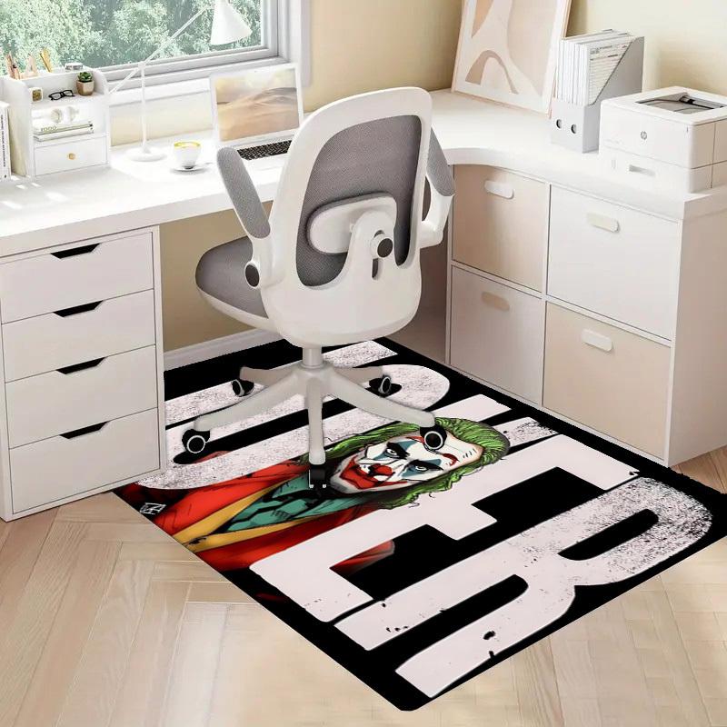 1pc Office Carpet Chair Mats Joker Clown Artwork Perfect for Office Chairs, Living Rooms, Or Bedrooms,Polyester Carpet.HDT238