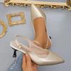 Women's Shoes 2024 Fashion Buckle Strap Women's High Heels New Slingbacks Office and Career Sexy Pointed Toe Heels Women Zapatos