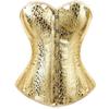 Gold Corsets for Women Lace Up Overbust Corset Bustier Plus Size Vintage Style Steampunk Gothic Korsett Top Burlesque Lingerie