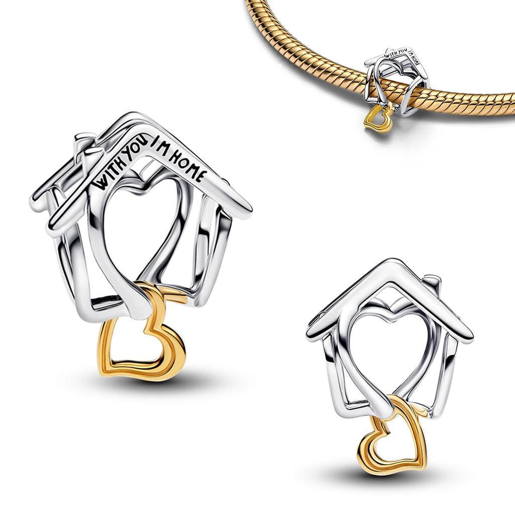 Аутентичные Медные Золотистые Круглые Шармы Лошадь Лев Замок Бусины Браслет Ожерелья Женский Рождество Хэллоуин DIY Подарок