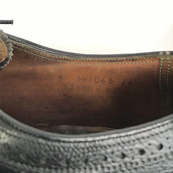 Vintage 1970s Florsheim Imperial Kenmoor Long Wingtip Dress Shoes Black 11A 27.0-28.5(USED)