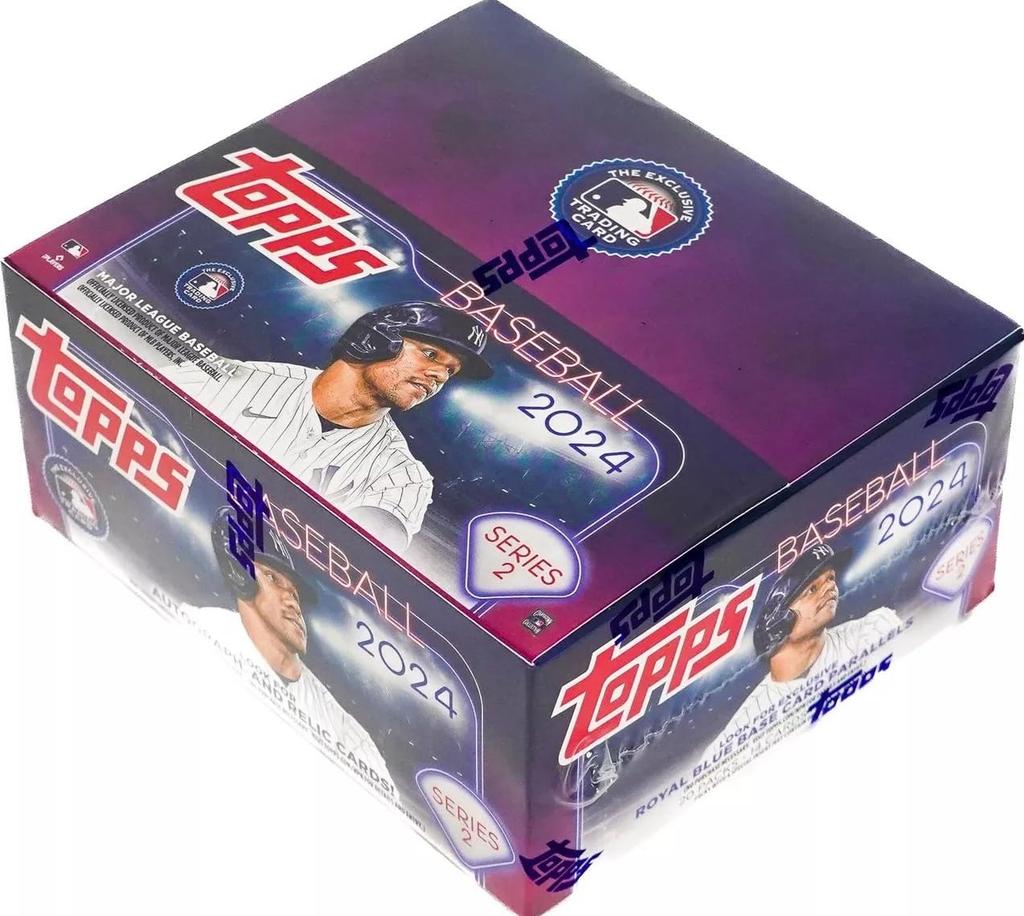 Коробка для розничной продажи бейсбольных мячей Topps Series 2 2024 года.