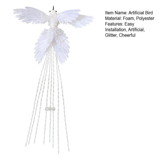 Искусственные Блестящие Птицы Рождественское Украшение для Елки Реалистичный Колибри с Искусственным Длинным Хвостом