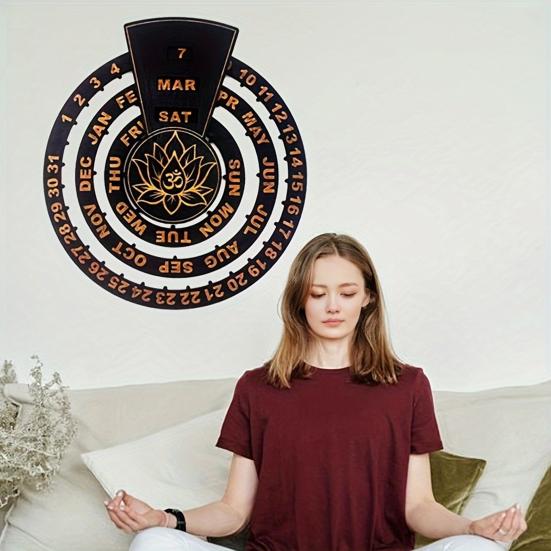 Деревянный вечный календарь ручной вращающийся круглый настенный календарь деревенский вечный календарь