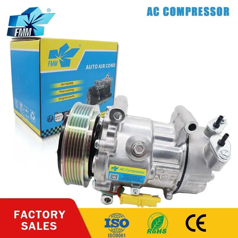 Автомобильный компрессор кондиционера FMM 6V12 для Peugeot 206 307 CC 508 Citroen C2 C3 9655191580 9684480480 6453XJ 6453QG 6453QE 6453QH 1450 1908