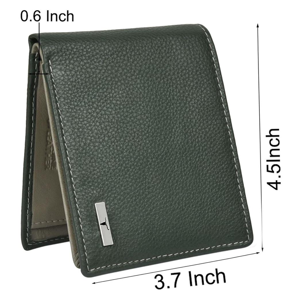 Кошелек URBAN FOREST Kyle из зеленой/серой кожи для мужчин