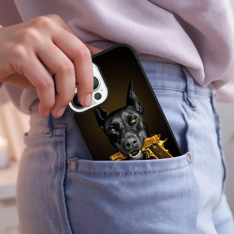 Animals Doberman dog Phone Case For iPhone 17 Air 15 16e 14 13 Pro Max Coque 12 11 Pro Max PLUS cover